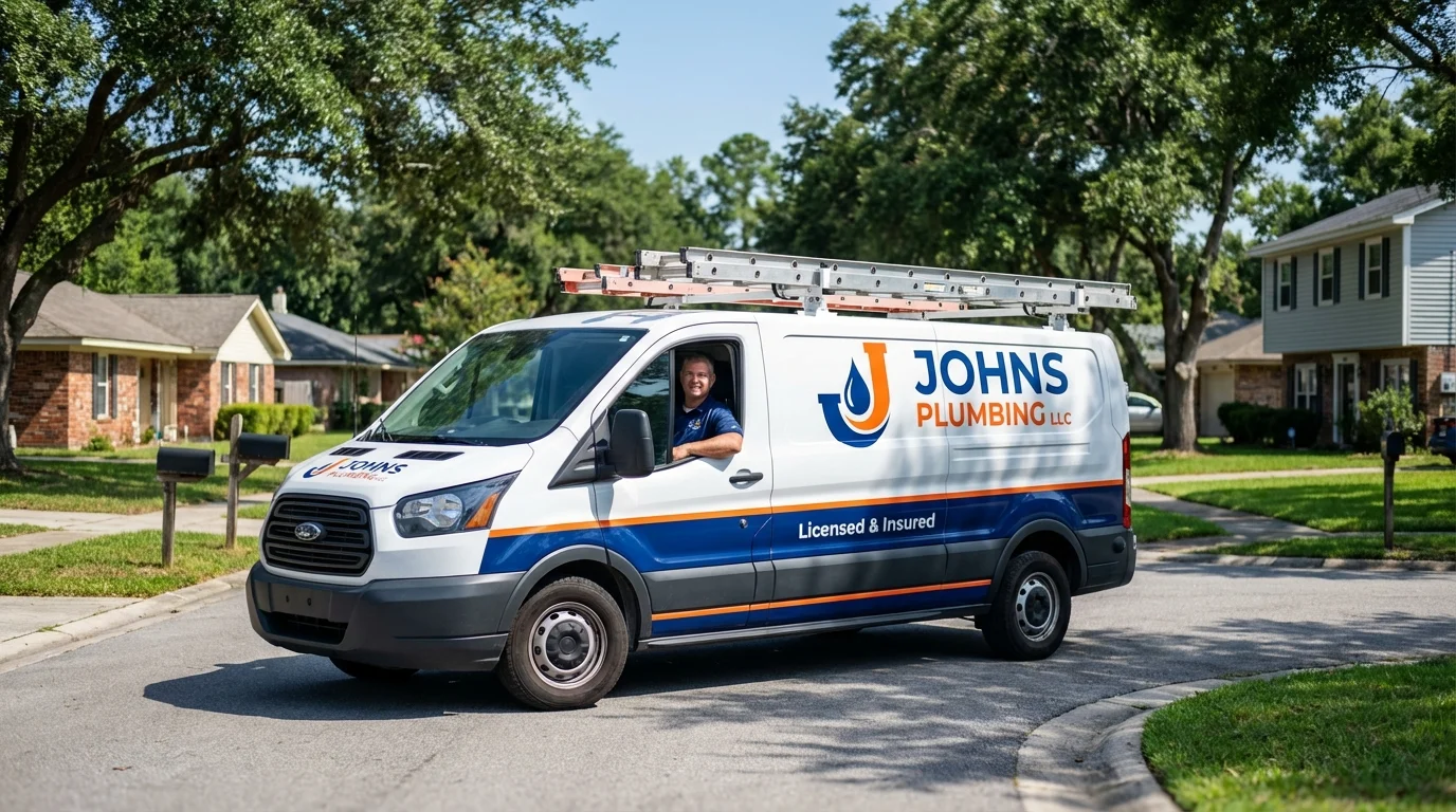 Johns Plumbing LLC service van in Berryville, AR